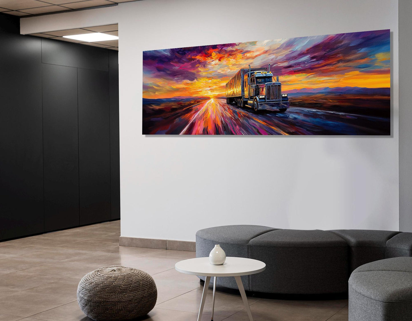 Truck Canvas Print – Logistics Wall Art | Framed & Ready to Hang Cotton Canvas