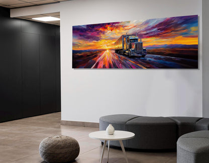 Truck Canvas Print – Logistics Wall Art | Framed & Ready to Hang Cotton Canvas