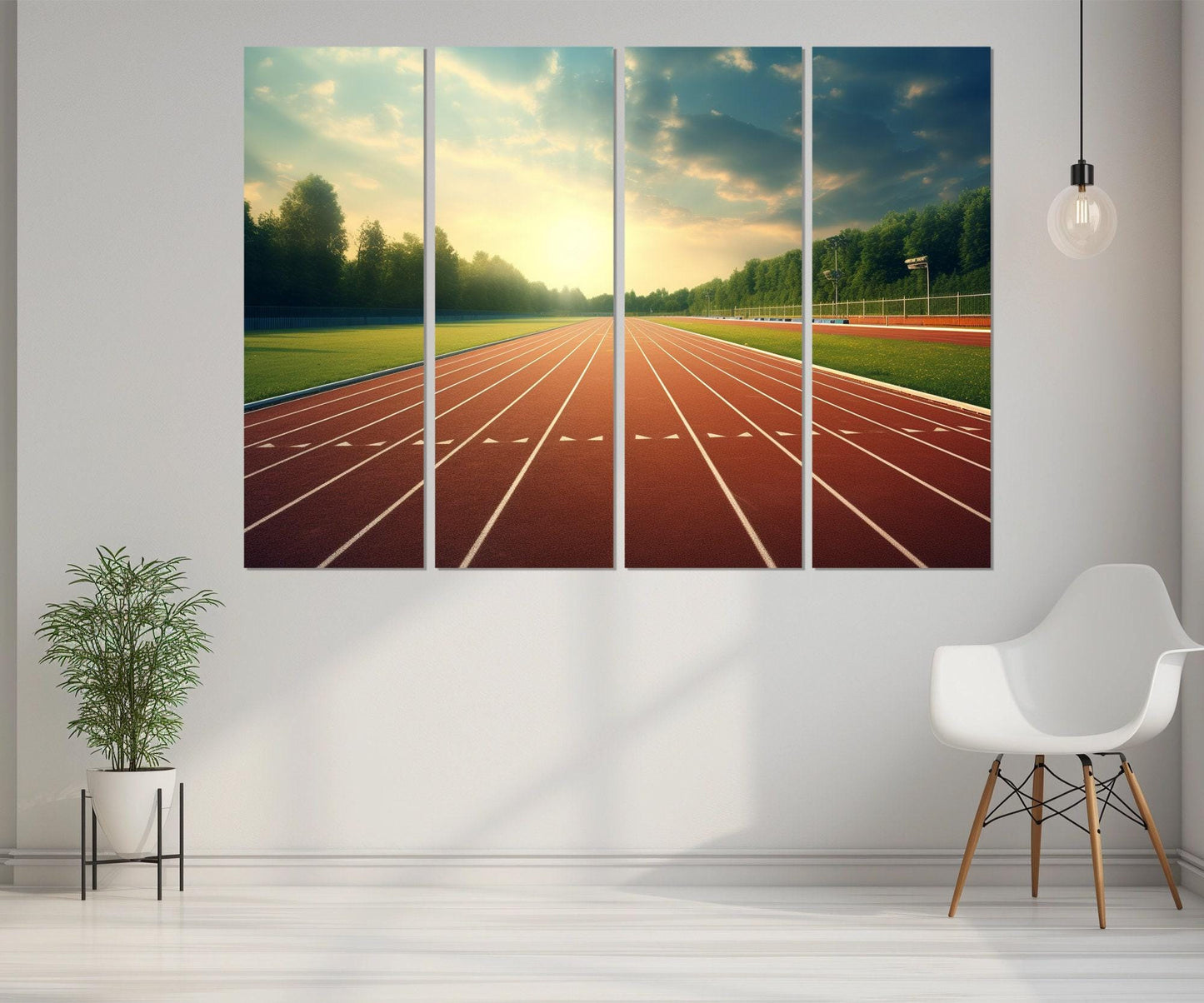 Running Track Canvas Print – Framed Cotton Art | Motivational Gym Wall Decor