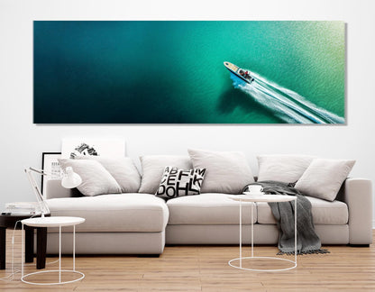 Aerial Seascape Canvas Print – Framed Cotton Canvas | Nautical Wall Art Ready to Hang