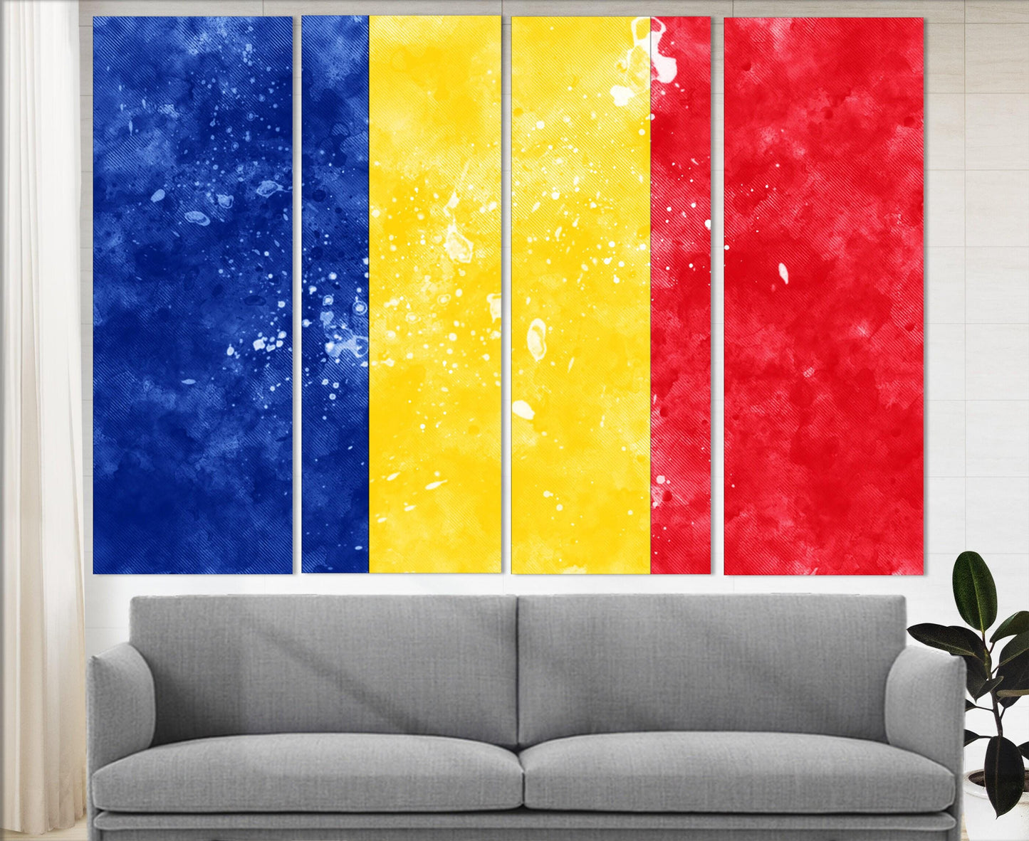 Romania Flag Canvas Print - Framed Romania Wall Art | Ready to Hang Cotton Canvas