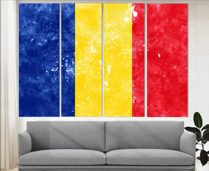 Romania Flag Canvas Print - Framed Romania Wall Art | Ready to Hang Cotton Canvas