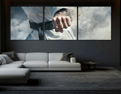 Karate Wall Art – Abstract Karate Canvas Print | Gallery Wrapped Cotton Canvas