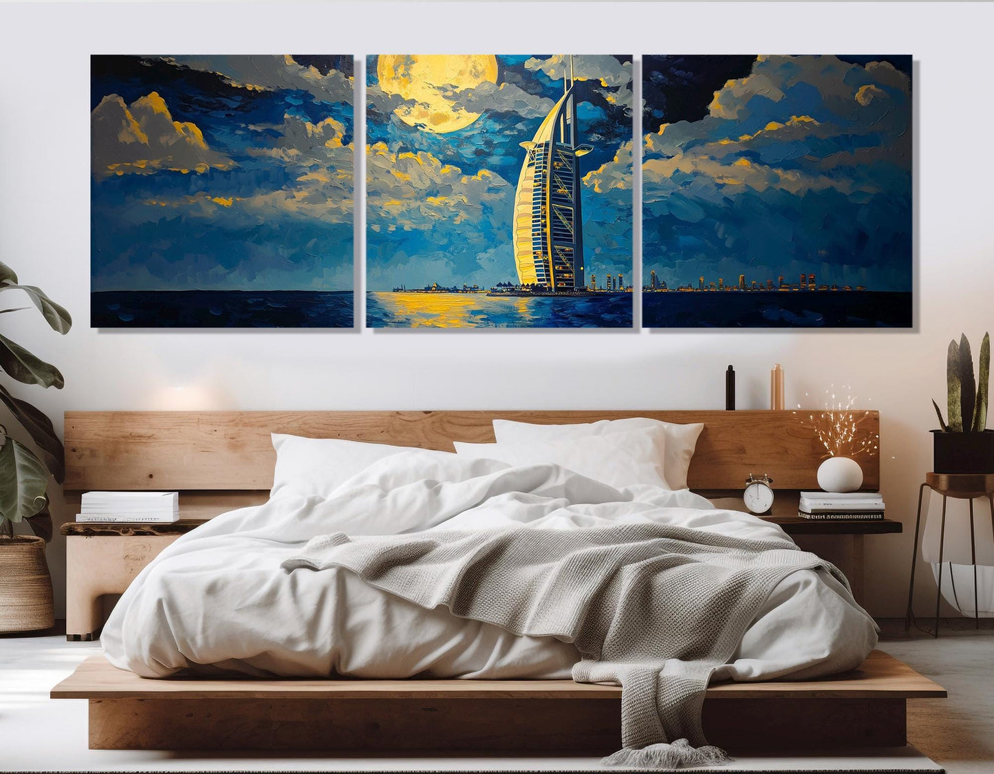 Dubai Canvas Print - Abstract Dubai Skyline Painting | Framed Cityscape Wall Art