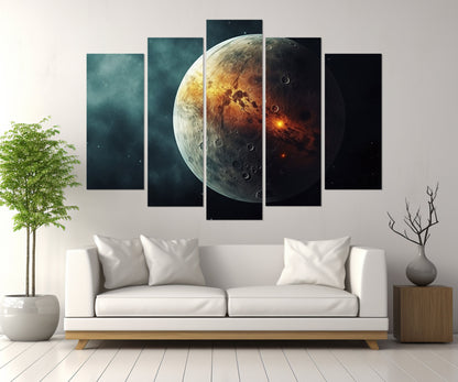 Mercury Canvas Print – Abstract Planet Art | Framed Cosmic Poster, High Quality Canvas