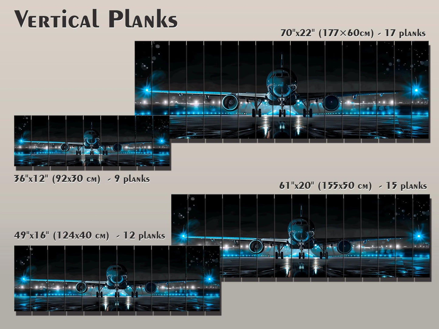 Wood Wall Art - Large Aircraft Wall Art Print on Wood Planks | Pilot Gift Idea