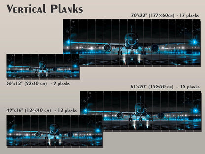 Wood Wall Art - Large Aircraft Wall Art Print on Wood Planks | Pilot Gift Idea