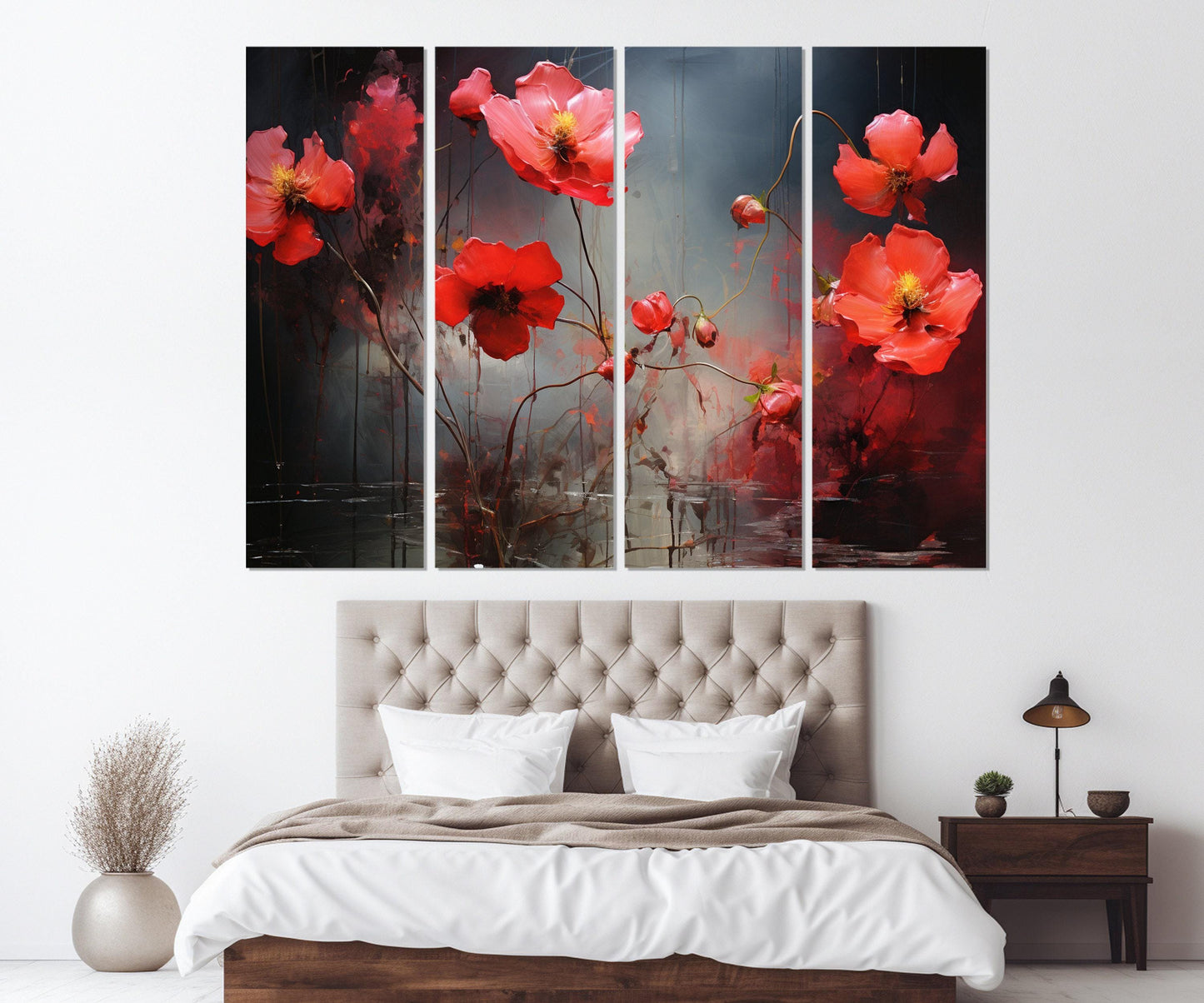Floral Wall Decor – Abstract Floral Art Canvas Print | Ready to Hang Framed Canvas