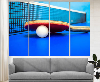 Table Tennis Wall Art - Ping Pong Canvas Sports Art | Gallery Wrapped Canvas Print