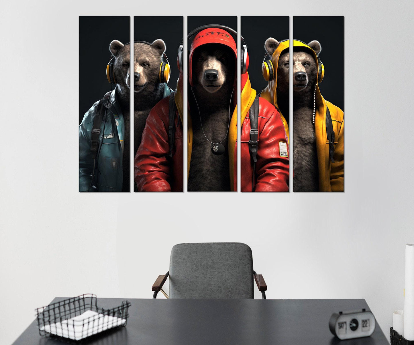 Bears Canvas Print - Cool Bear Artwork on Cotton Canvas | Ready to Hang Framed Art
