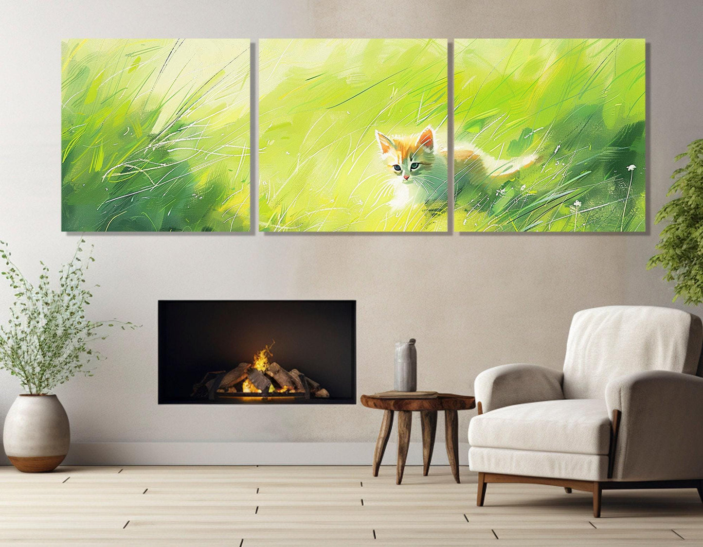 Kitty Canvas Print - Framed Cotton Canvas Painting | Ready to Hang Art