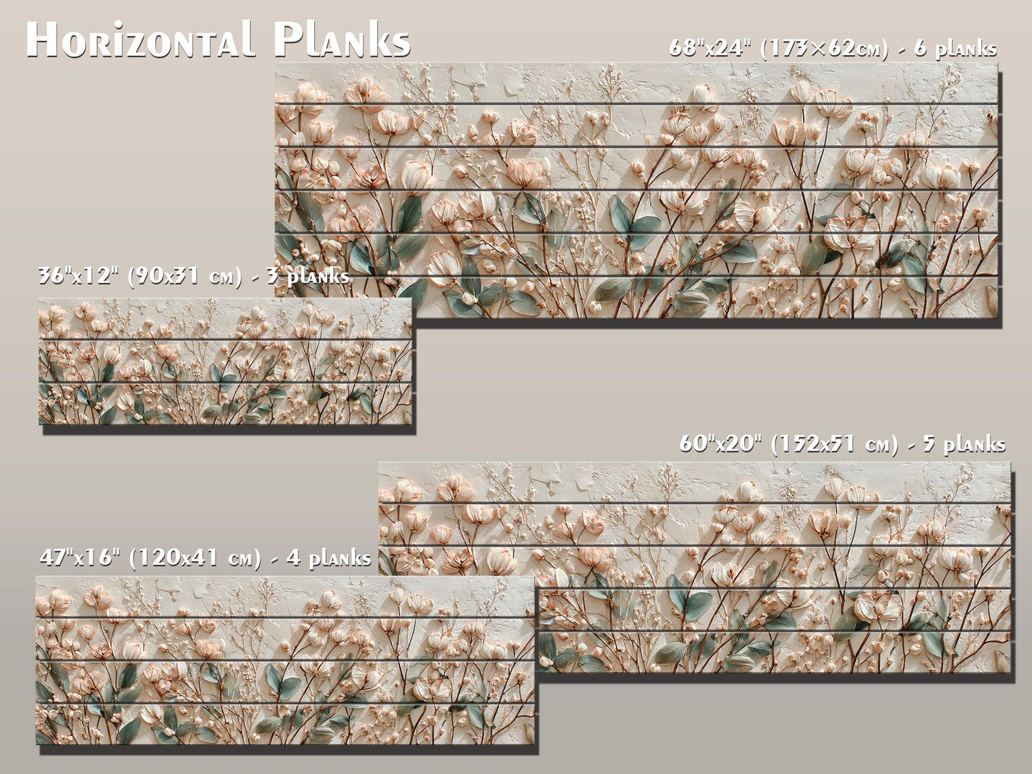 Botanical Wood Art - Rustic Floral Wood Print With Wildflower Wall Decor