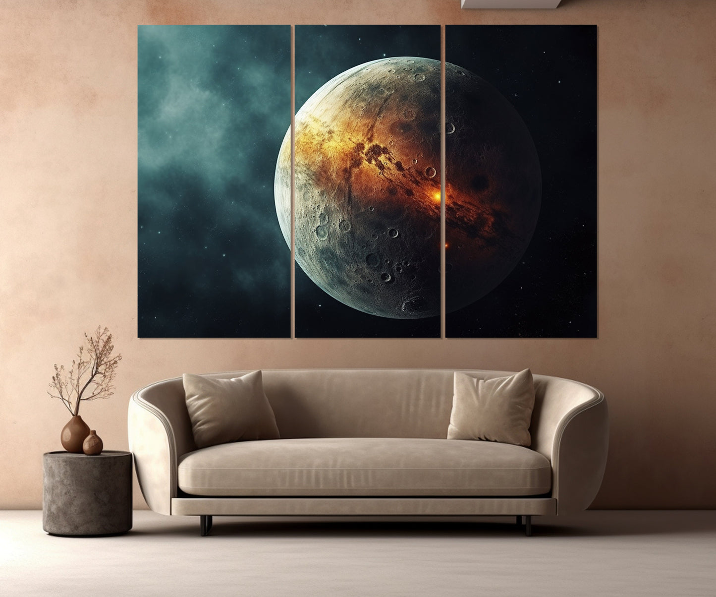 Mercury Canvas Print – Abstract Planet Art | Framed Cosmic Poster, High Quality Canvas