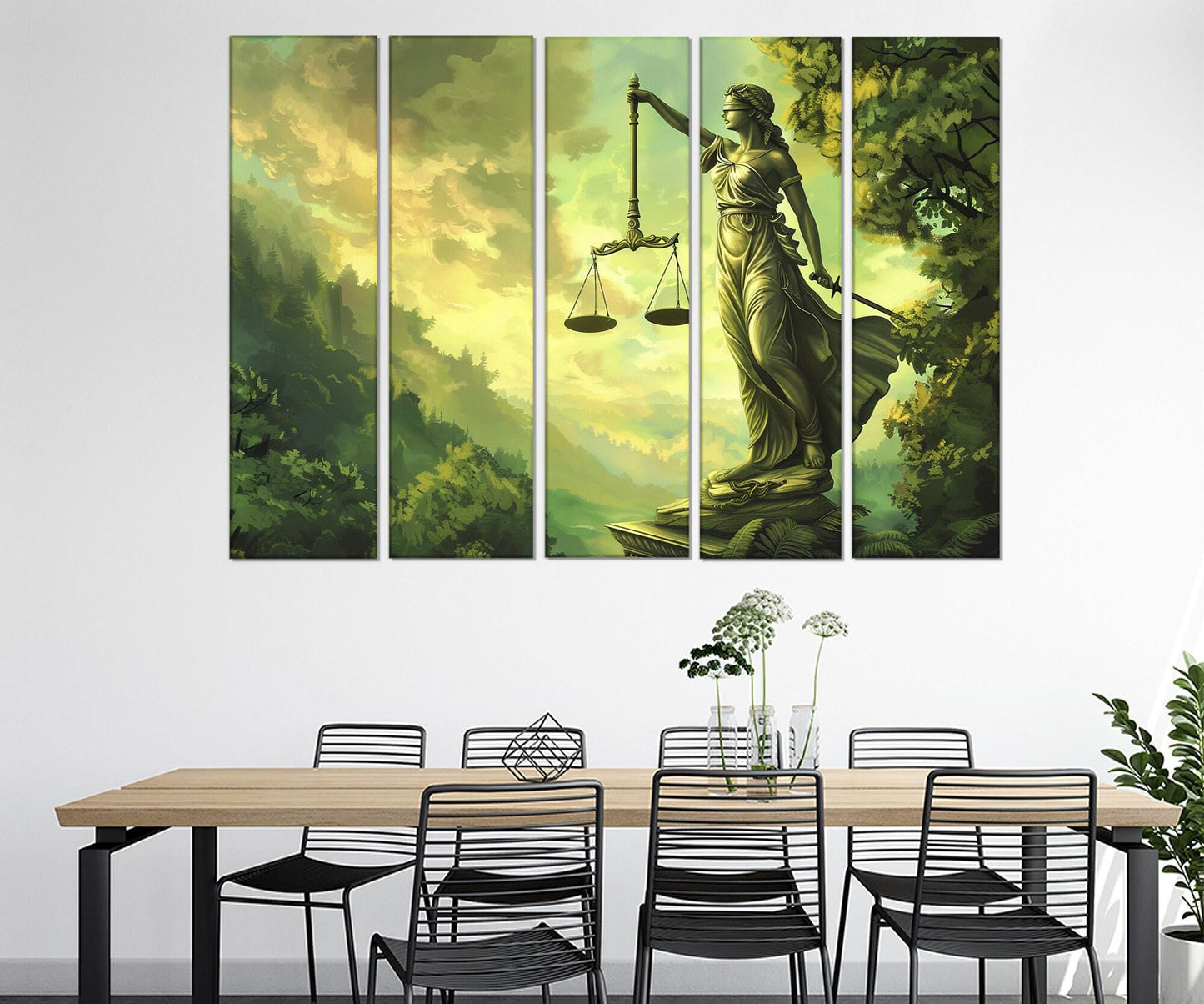 Lady Justice Canvas Print - Abstract Justice Painting | Lawyer Office Decor, Framed Wall Art