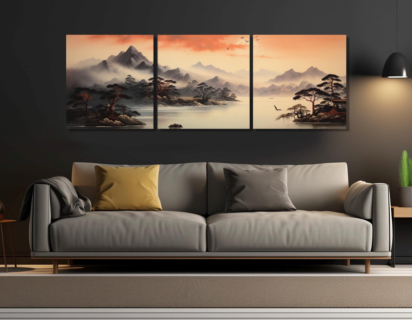 Asian Nature Canvas Print – Soft Tones Wall Art | Framed & Ready to Hang