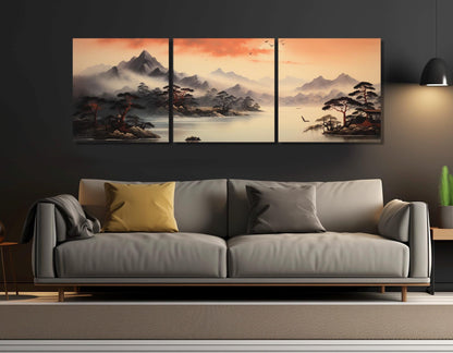 Asian Nature Canvas Print – Soft Tones Wall Art | Framed & Ready to Hang