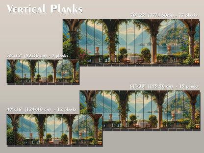 Lake Como Wood Print – Natural Wood Art Landscape Wall Decor On Planks