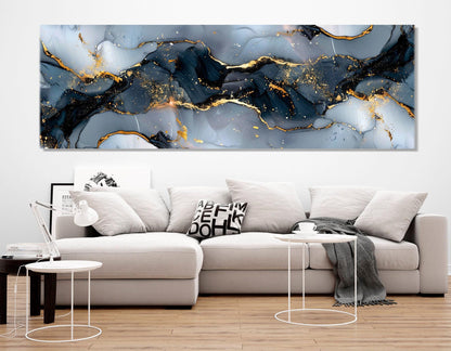 Contemporary Marble Canvas - Wide Modern Wall Art | Framed & Ready to Hang