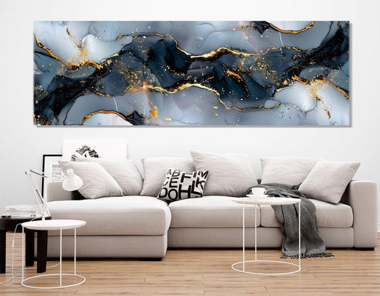 Contemporary Marble Canvas - Wide Modern Wall Art | Framed & Ready to Hang