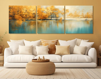 Golden Autumn Canvas Print – Framed Wall Art With Warm Fall Colors, Ready to Hang