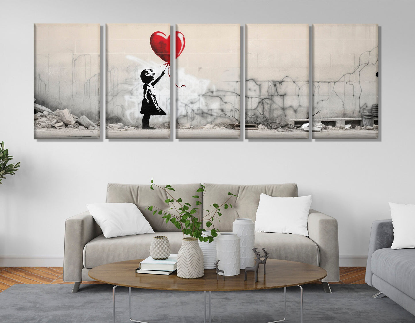 Banksy Style Canvas – Balloon Girl Print | Framed Canvas Art, Ready to Hang