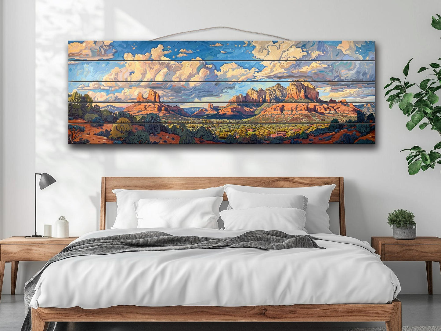Sedona Wood Wall Art – Rustic Wood Plank Art | Arizona Wall Decor Print