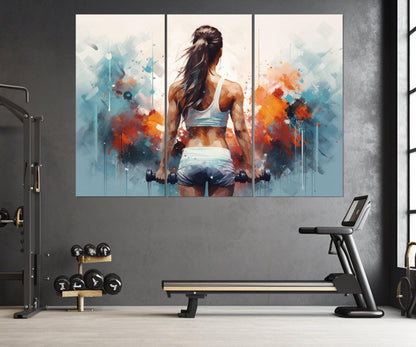 Women Workout Canvas Print - Framed Fitness Painting | Gym Wall Decor, Motivational Workout Print