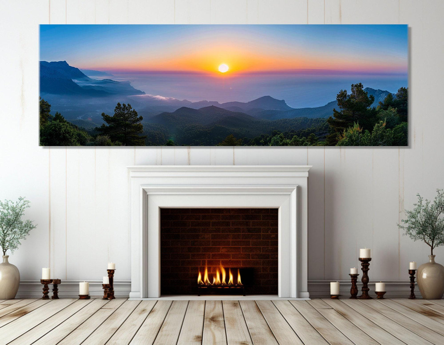 Sunset Canvas Print - Scenic Ocean Sunset with Gallery Wrapped Cotton Canvas Art