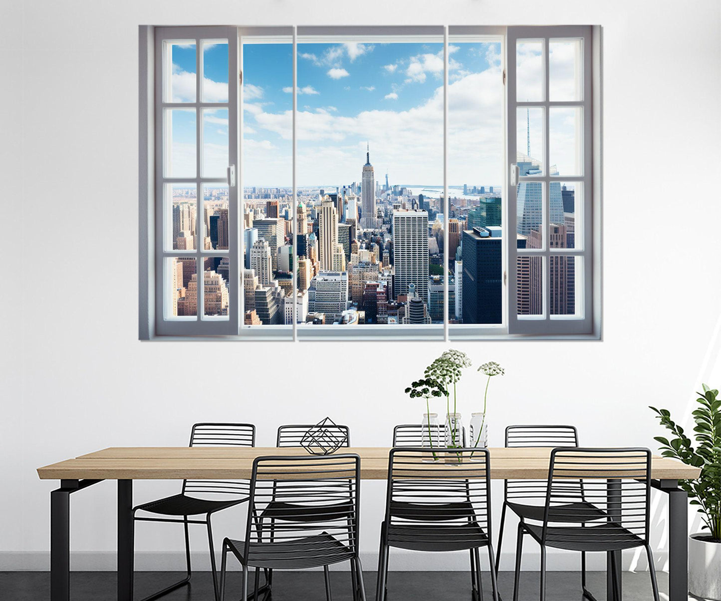 New York City Canvas Print – Window Wall Art | Framed Gallery Wrapped Cotton Canvas