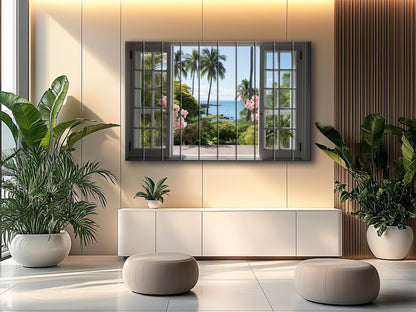 Wood Wall Art – Tropical View Print on Wood | Ready to Hang Wooden Wall Decor