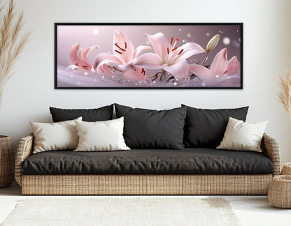 Pink Lily Canvas Print - Floral Wall Decor | Gallery Wrapped Cotton Canvas Art