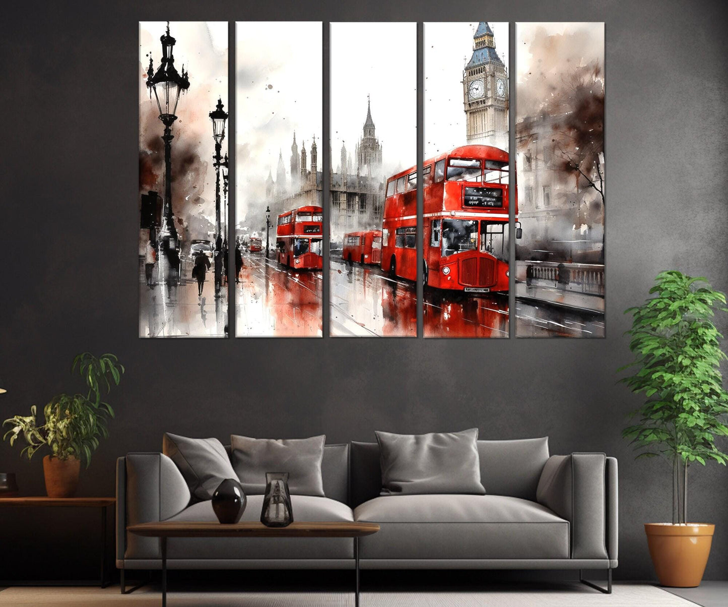 London Bus Canvas Print – Black and White London Wall Art | Framed, Ready to Hang