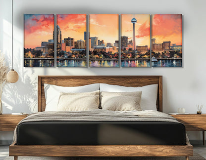San Antonio Canvas Print - Abstract City Skyline Art | Framed Ready to Hang
