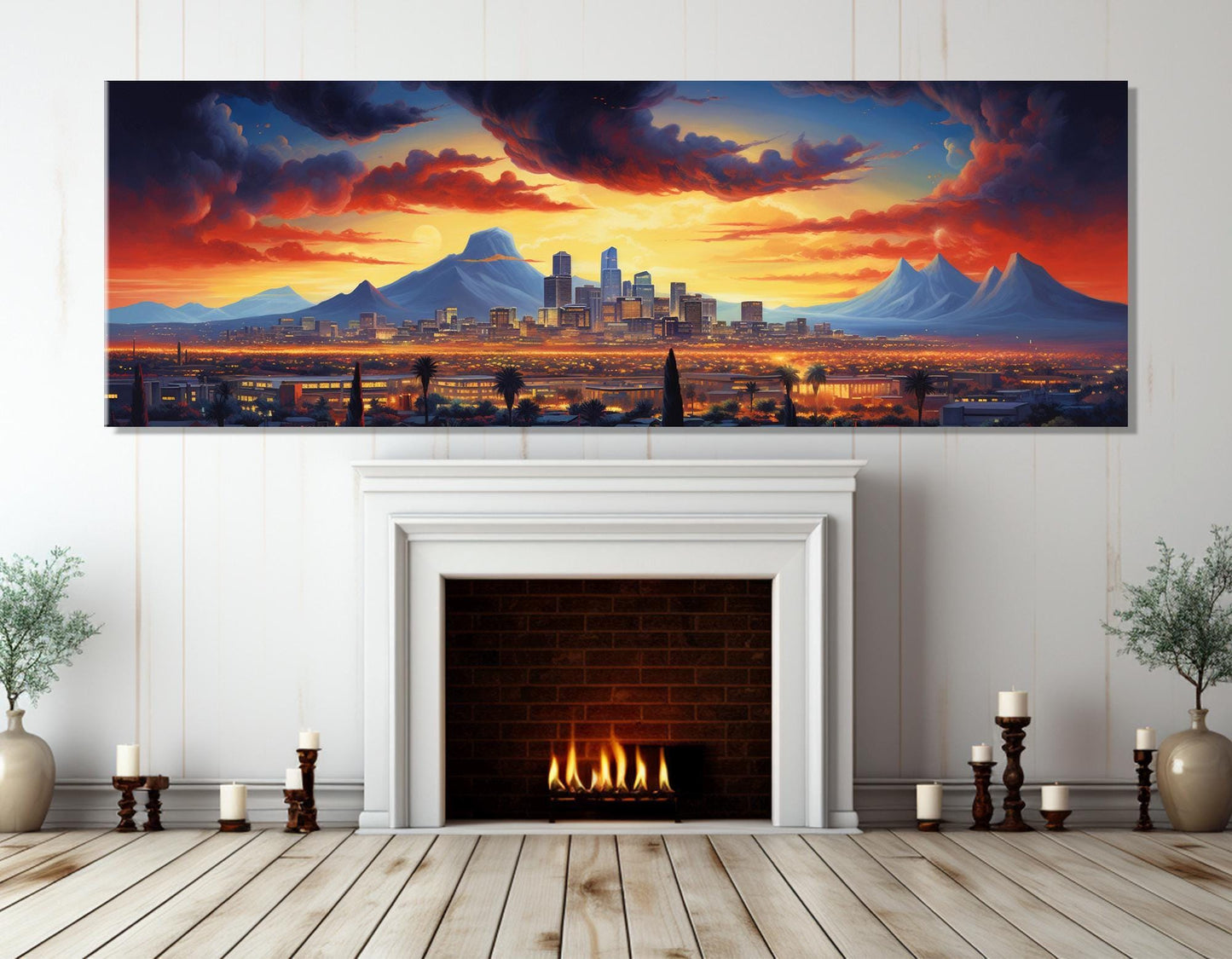 Phoenix Sunset Canvas Print - Gallery Wrapped Art | Abstract Cityscape Wall Decor