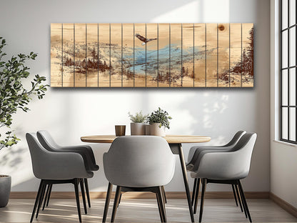 Bald Eagle Wood Art – Mountain Valley Wall Art | Rustic Cabin Decor