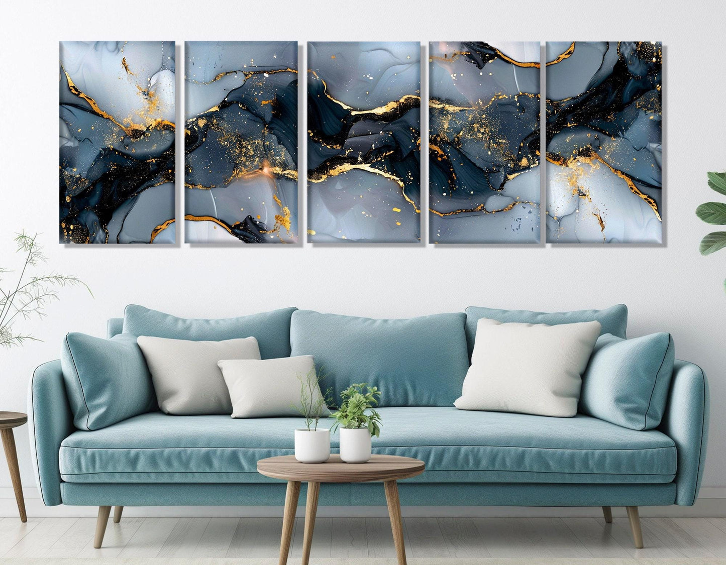 Contemporary Marble Canvas - Wide Modern Wall Art | Framed & Ready to Hang