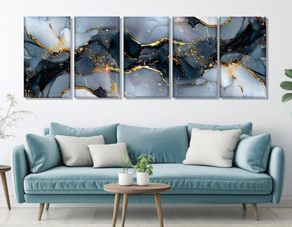 Contemporary Marble Canvas - Wide Modern Wall Art | Framed & Ready to Hang