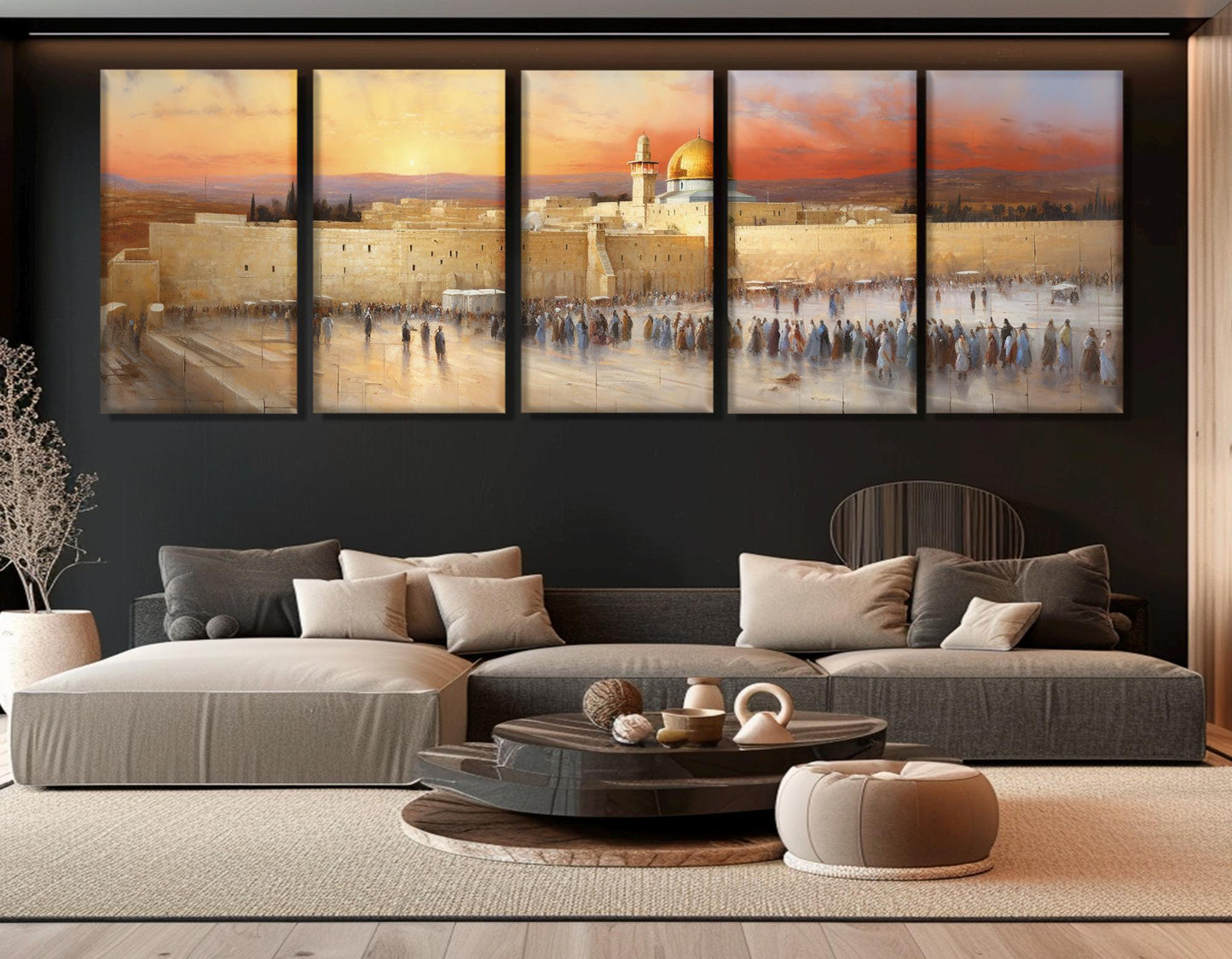 Western Wall Canvas – Ancient Jerusalem Painting | Framed & Ready to Hang Artwork
