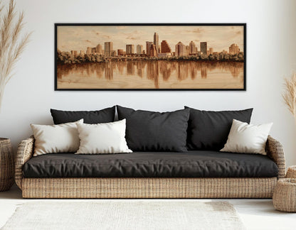 Austin Canvas Print - Retro Vintage Wall Art | Abstract City Art, Ready to Hang