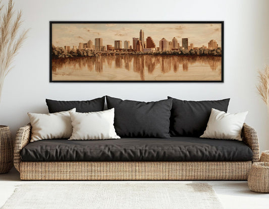 Austin Canvas Print - Retro Vintage Wall Art | Abstract City Art, Ready to Hang