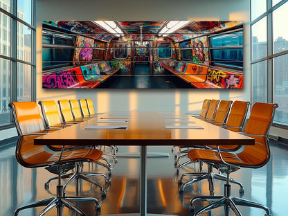 Wood Wall Art – Subway Graffiti Art on Wood Planks | Urban Wall Decor Ready to Hang