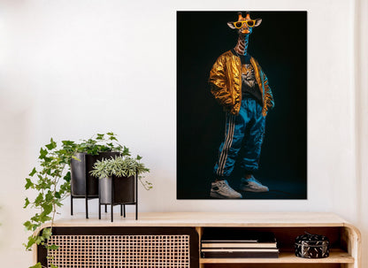 Giraffe Canvas Print – Cool Sport Suit Poster | Framed & Ready to Hang