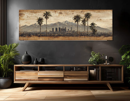 Los Angeles Canvas Print - Rustic City Skyline Art | Framed Wall Decor Ready to Hang