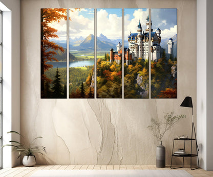 Neuschwanstein Castle Canvas – Framed Castle Wall Art | Ready to Hang Large Poster