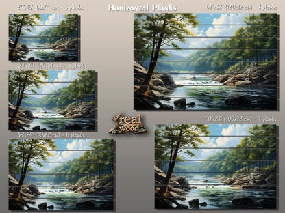Wisconsin Wood Wall Art - Natural Wood Plank Decor | Wisconsin River Print
