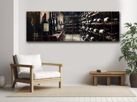 Vintage Wine Cellar Printed On Wood - Wine Shop Decor