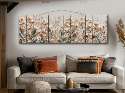 Botanical Wood Art - Rustic Floral Wood Print With Wildflower Wall Decor