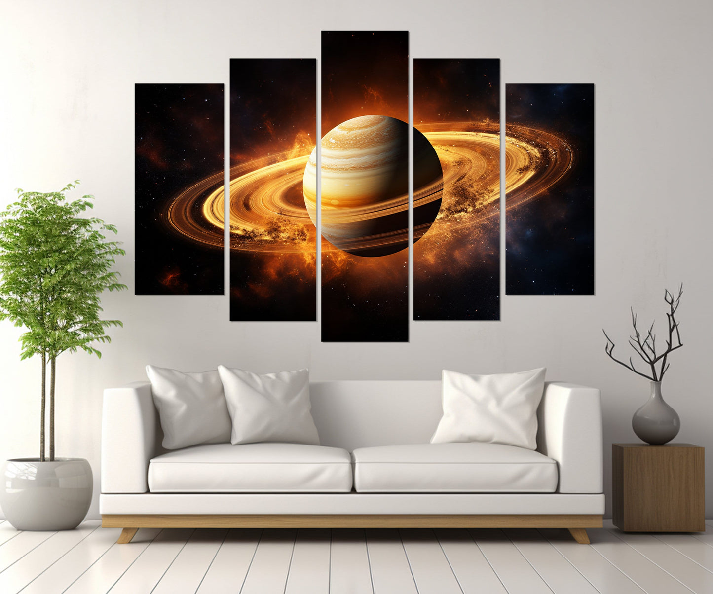 Saturn Canvas Print – Abstract Planets Wall Art | Framed & Ready to Hang