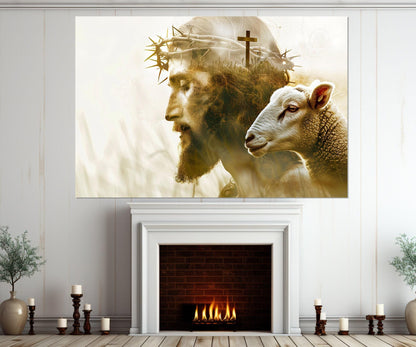 Jesus Christ Canvas Print - Abstract Religious Wall Art | Framed & Ready to Hang