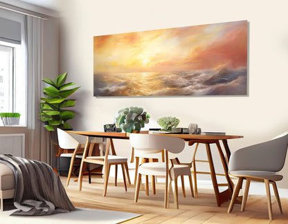 Ocean Sunrise Canvas Print – Ready to Hang Gallery Wrapped Coastal Wall Art
